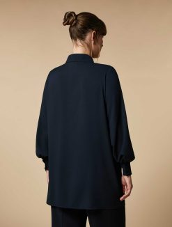 Marina Rinaldi Tunique En Crepe Brodee | Blouses Et Chemises