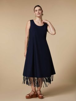 Marina Rinaldi Robe En Popeline A Franges | Robes