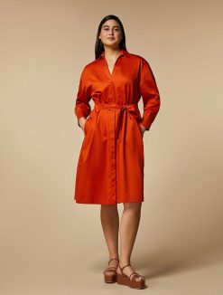 Marina Rinaldi Robe Chemise En Satin De Coton | Robes