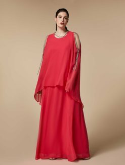 Marina Rinaldi Robe Longue En Georgette De Soie | Vetements De Ceremonie