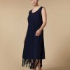 Marina Rinaldi Robe En Popeline A Franges | Robes