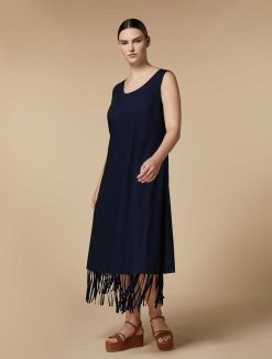 Marina Rinaldi Robe En Popeline A Franges | Robes