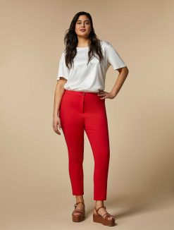 Marina Rinaldi Pantalon Slim En Toile De Coton | Pantalon