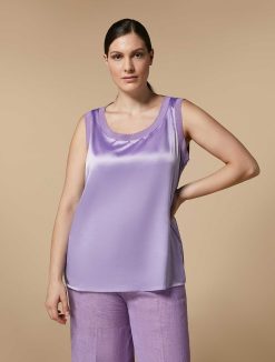 Marina Rinaldi Haut En Jersey Stretch Et Satin | Hauts Et T-Shirts