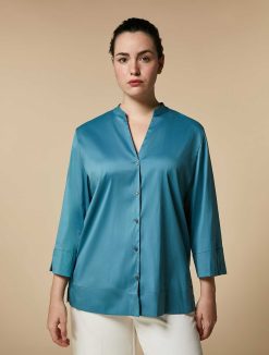 Marina Rinaldi Chemise En Popeline De Coton Melange | Blouses Et Chemises