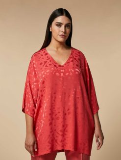 Marina Rinaldi Blouse En Jacquard Ornee De Rubans | Blouses Et Chemises