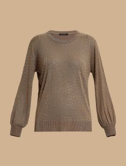 Marina Rinaldi Pull En Viscose Orne De Strass | Tricots