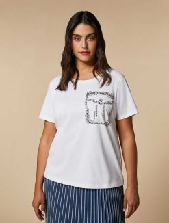 Marina Rinaldi T-Shirt En Jersey Orne De Strass | Hauts Et T-Shirts