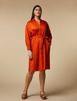 Marina Rinaldi Robe Chemise En Satin De Coton | Robes