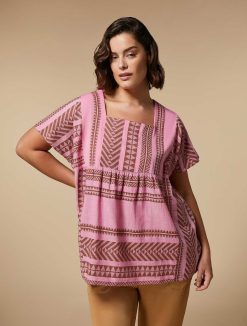 Marina Rinaldi Chemise En Mousseline Jacquard | Blouses Et Chemises