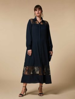 Marina Rinaldi Robe Chemise En Crepe Brodee | Robes