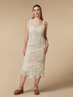 Marina Rinaldi Robe En Coton Brodee | Tricots