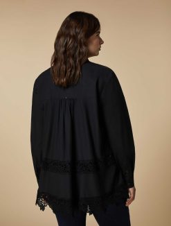 Marina Rinaldi Chemise En Popeline Ornee De Dentelle | Blouses Et Chemises