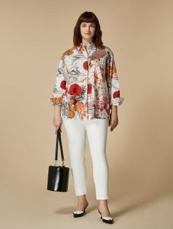 Marina Rinaldi Pantalon Slim En Toile De Coton | Pantalon