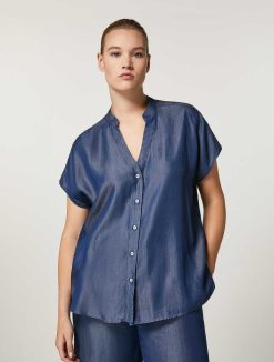 Marina Rinaldi Chemise En Serge | Blouses Et Chemises