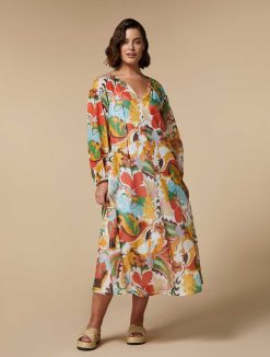 Marina Rinaldi Robe Longue En Mousseline Imprimee | Robes