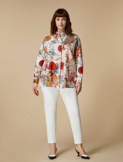 Marina Rinaldi Pantalon Slim En Toile De Coton | Pantalon