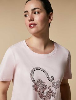 Marina Rinaldi T-Shirt En Jersey Orne De Strass | Hauts Et T-Shirts