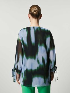 Marina Rinaldi Blouse En Georgette Chinoise | Blouses Et Chemises