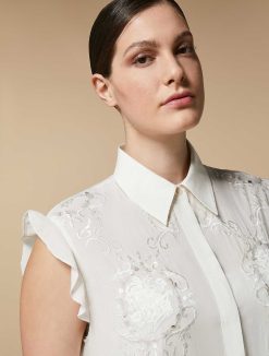 Marina Rinaldi Robe En Voile Ornee De Broderies Et De Sequins | Robes