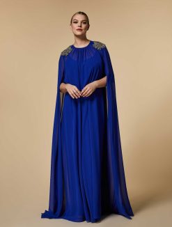 Marina Rinaldi Robe Longue En Georgette Ornee De Strass | Robes