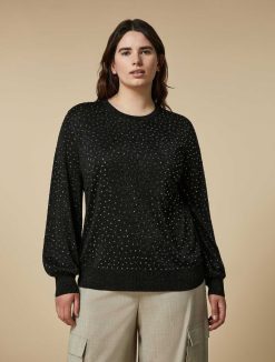 Marina Rinaldi Pull En Viscose Orne De Strass | Tricots