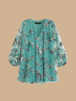 Marina Rinaldi Tunique En Tulle Brode | Blouses Et Chemises