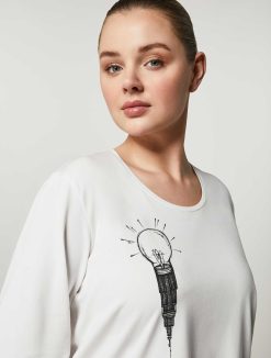 Marina Rinaldi T-Shirt En Jersey De Coton | Hauts Et T-Shirts