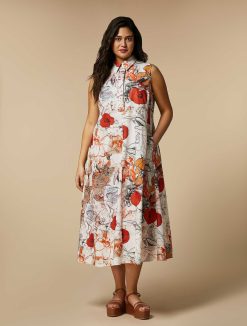 Marina Rinaldi Robe En Popeline Brodee | Robes