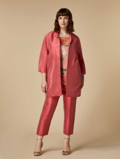 Marina Rinaldi Manteau Plumeau En Shantung En Soie | Costumes Formels