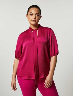 Marina Rinaldi Chemisier En Satin Martele | Blouses Et Chemises