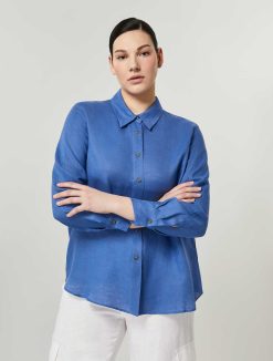 Marina Rinaldi Chemise En Toile De Lin | Blouses Et Chemises