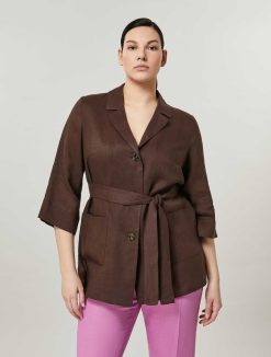 Marina Rinaldi Veste En Tissu De Lin | Blouses Et Chemises