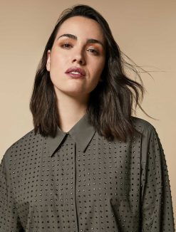 Marina Rinaldi Chemise En Popeline Ornee De Strass | Blouses Et Chemises