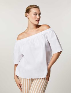 Marina Rinaldi Chemise En Popeline De Coton | Blouses Et Chemises