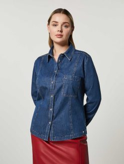 Marina Rinaldi Chemise En Gabardine De Coton | Blouses Et Chemises