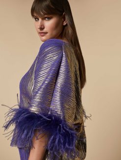 Marina Rinaldi Top Metallise Avec Plumes | Blouses Et Chemises