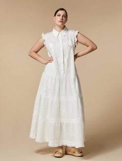 Marina Rinaldi Robe En Voile Ornee De Broderies Et De Sequins | Robes