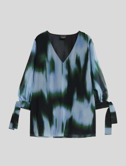 Marina Rinaldi Blouse En Georgette Chinoise | Blouses Et Chemises