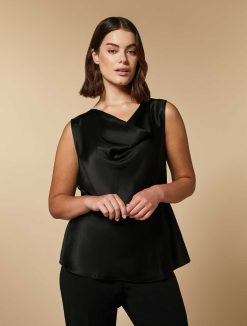 Marina Rinaldi Haut Drape En Satin | Blouses Et Chemises