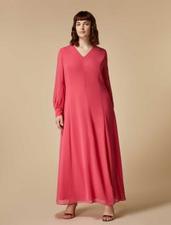 Marina Rinaldi Robe Longue En Crepe Georgette | Robes