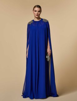 Marina Rinaldi Robe Longue En Georgette Ornee De Strass | Robes