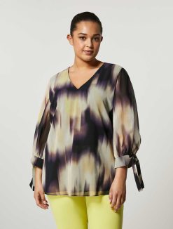 Marina Rinaldi Blouse En Georgette Chinoise | Blouses Et Chemises