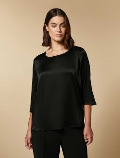 Marina Rinaldi Chemisier Carre En Satin | Blouses Et Chemises