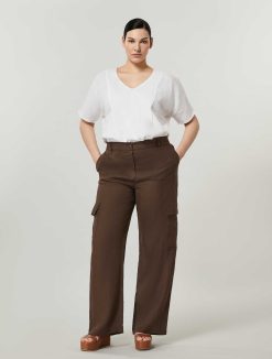 Marina Rinaldi Pantalon Cargo En Lin Melange | Pantalon