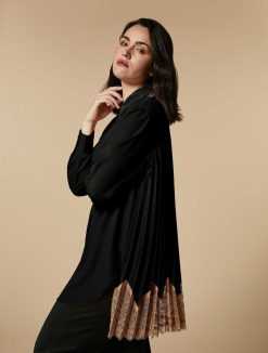 Marina Rinaldi Tunique En Crepe De Chine Ornee De Dentelle | Blouses Et Chemises