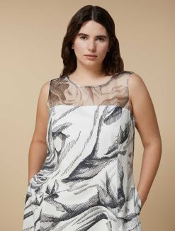 Marina Rinaldi Robe En Popeline Et Organza De Soie | Robes