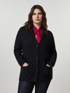 Marina Rinaldi Blouson Aviateur En Fil De Coton | Tricots