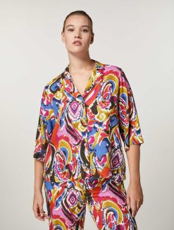 Marina Rinaldi Chemise En Toile De Viscose Et De Lin | Blouses Et Chemises