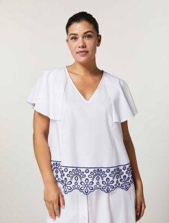 Marina Rinaldi Blouse En Popeline De Coton | Blouses Et Chemises